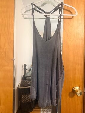 We The Free Washed Black Strappy Back Tank Top